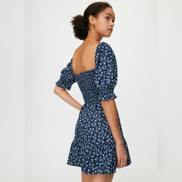 ARITZIA WILFRED Angie Dress Prairie Floral Blue XS - Picture 5 of 14